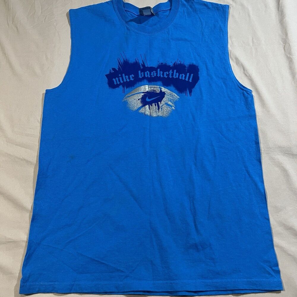 Nike Basketball Boys XL (18-20) Muscle Shirt Blue Graphic Tank Top Sleeveless